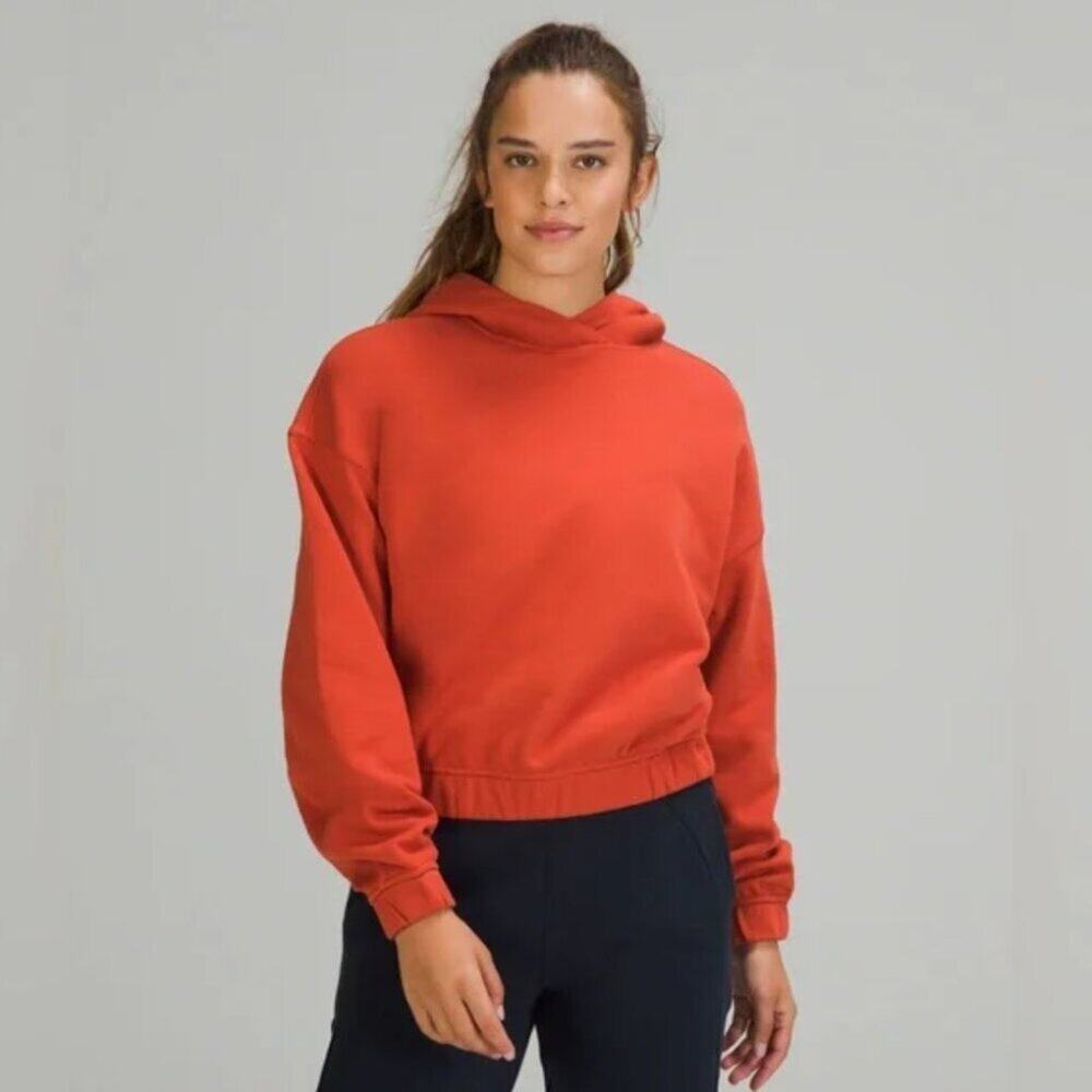 Lululemon RELAXED CROPPED HOODIE Canyon Orange sz 8 Like New!